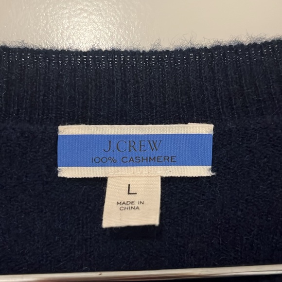 J. Crew 100% Cashmere Blue Crewneck Sweater - Picture 3 of 8